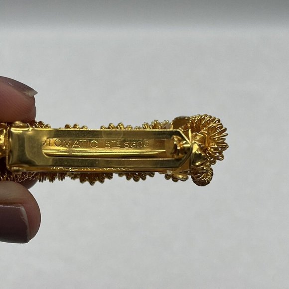 Vintage Estate Gold Tone Barrette Hair Clip Otomatic France Clip - Picture 5 of 5